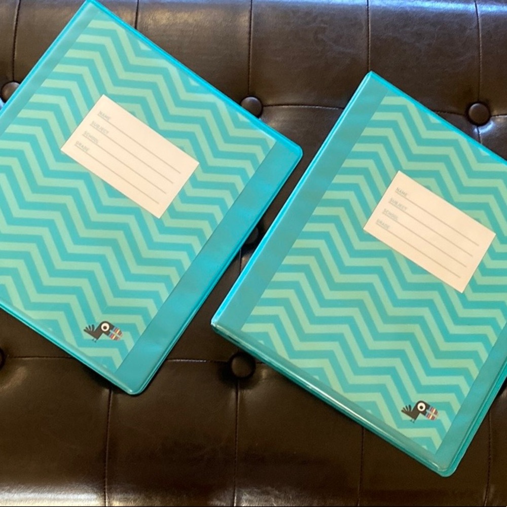 NWT Set of 2 Aqua Blue Yoobi Binders 1 Inch